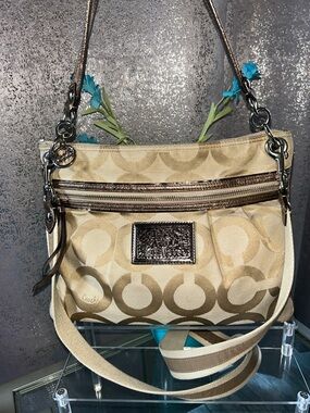 COACH Poppy Signature Canvas Crossbody Bag